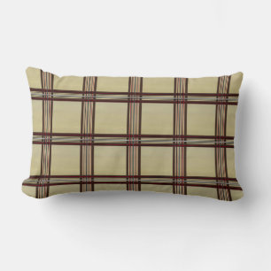 HAMbyWG - Throw or lumbar Pillow = Bg/Br/R Plaid