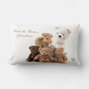 HAMbyWG - Throw Pillow - Beige Teddy Bears