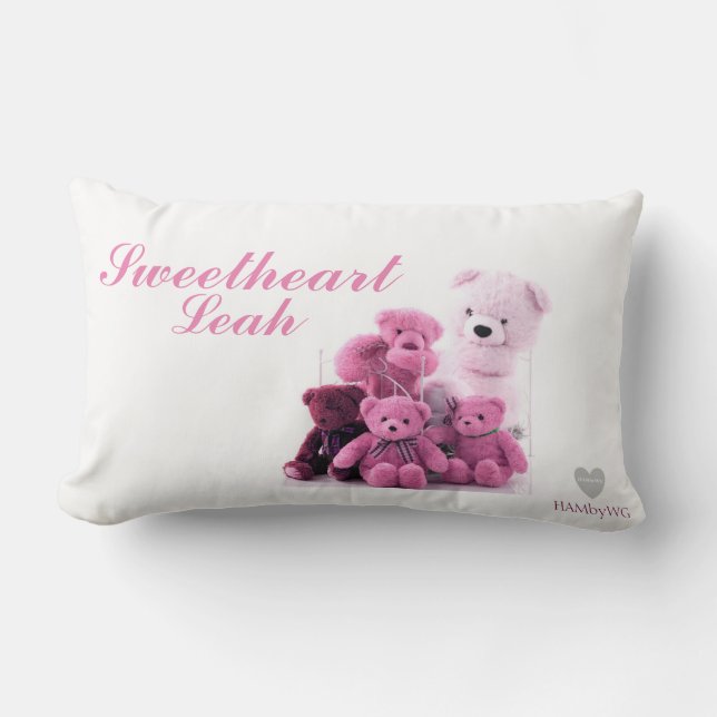 HAMbyWG - Throw Pillow - Pink Teddy Bears (Front)