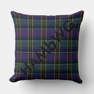 HAMbyWG - Throw Pillow - Purple Green Plaid