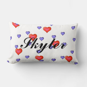 HAMbyWG - Throw Pillow - Purple & Red Hearts