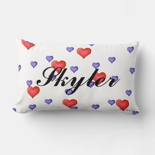 HAMbyWG - Throw Pillow - Purple & Red Hearts (Front)