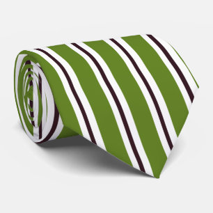 HAMbyWG - Tie - Olive Green White w/ Blk Stripe