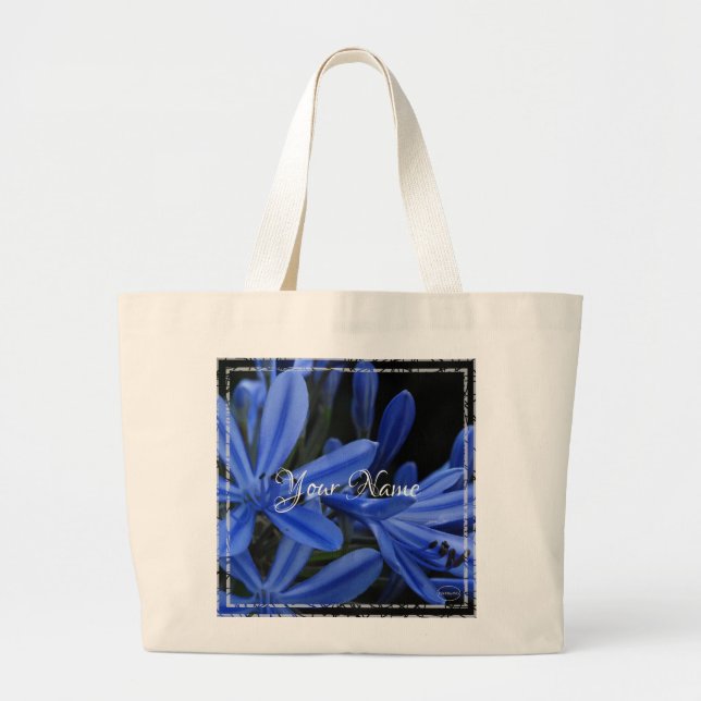 HAMbyWG - Tiny Blue Flowers Large Tote Bag (Front)