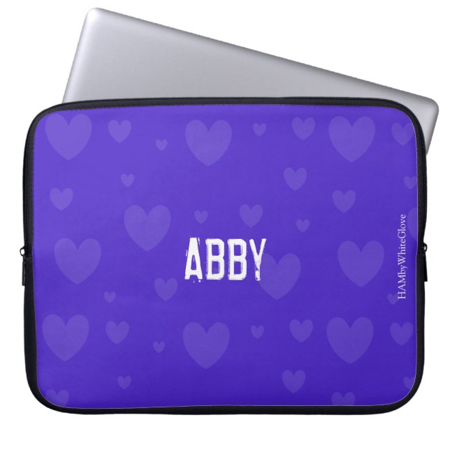 HAMbyWG - Two Toned Hearts in any colour backgroun Laptop Sleeve (Front)