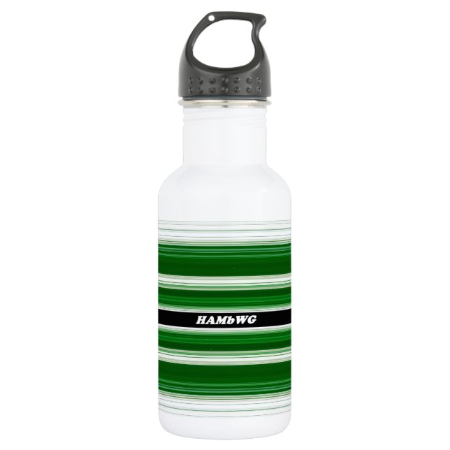 HAMbyWG - Water Bottle - Green & White (Front)