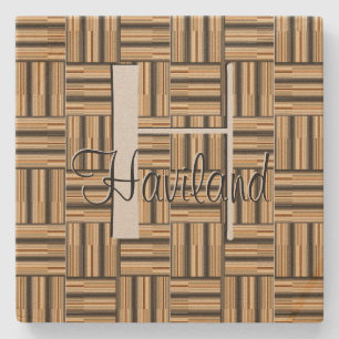 HAMbyWG Woven Design - Monogram Stone Coaster