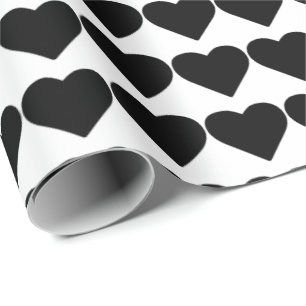 HAMbyWG Wrapping Paper - Black Hearts on White