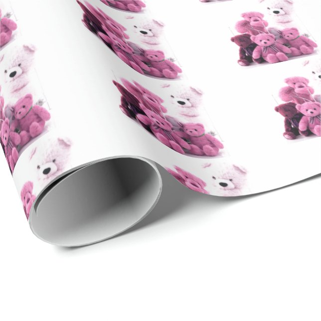 HAMbyWG - Wrapping Paper - Pink Teddy Bears (Roll Corner)
