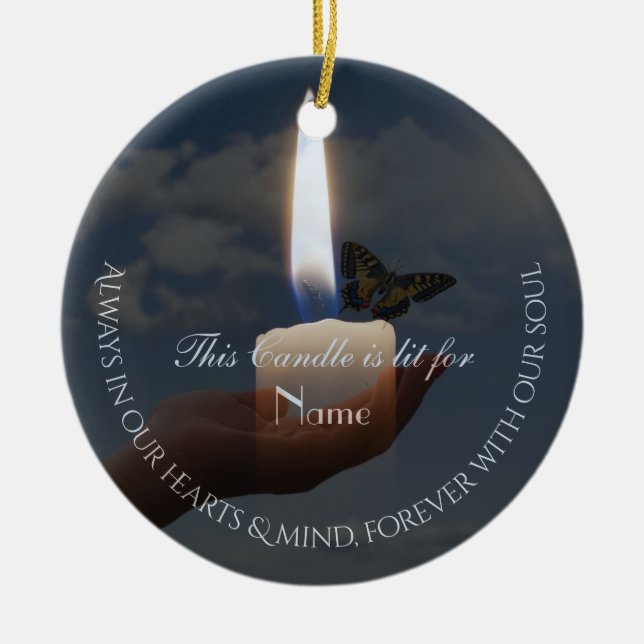 HAMbyWhiteGlove Candle  Butterfly Tribute Ornament (Front)