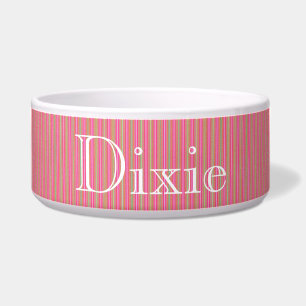 HAMbyWhiteGlove - Dog food Bowl - Fine Pansy Pink