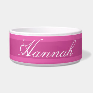 HAMbyWhiteGlove - Dog food Bowl - Pink Stripe