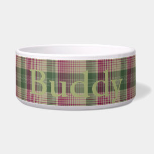 HAMbyWhiteGlove - Dog food Bowl - Tan/Pink/Sage