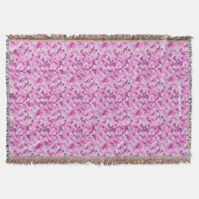 HAMbyWhiteGlove - Throw Blanket - Pink Camouflage (Front)