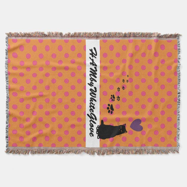 HAMbyWhiteGlove - Throw Blanket Pink Orange Polka (Front)
