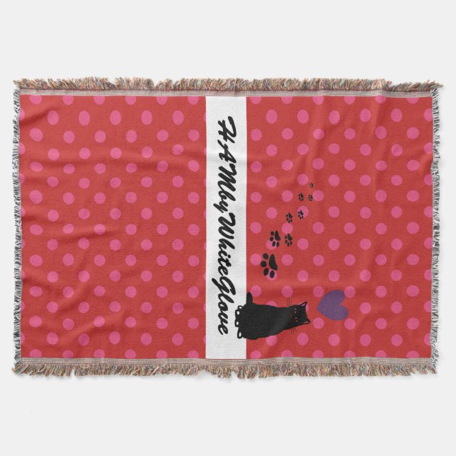 HAMbyWhiteGlove - Throw Blanket - Pink/Red Polka (Front)