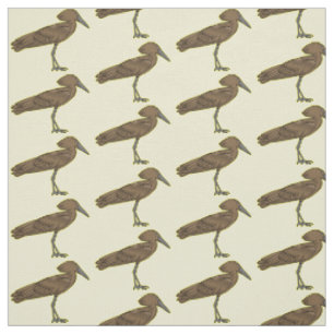 Hamerkop bird cartoon illustration fabric