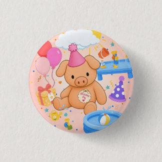 Hamhock's Pink Splashtastic! Storybook 3 Cm Round Badge