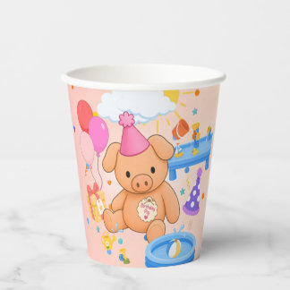 Hamhock's Pink Splashtastic! Storybook Party Paper Cups