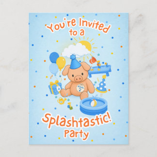 Hamhock's Splashtastic! Storybook Invitation Postcard