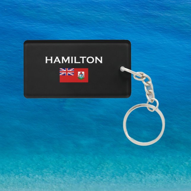 Hamilton Bermuda Country Flag Dark Colour Key Ring (Creator Uploaded)