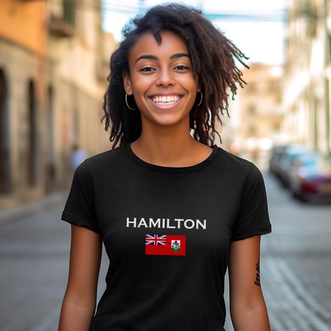 Hamilton Bermuda Country Flag Dark Colour T-Shirt (Creator Uploaded)