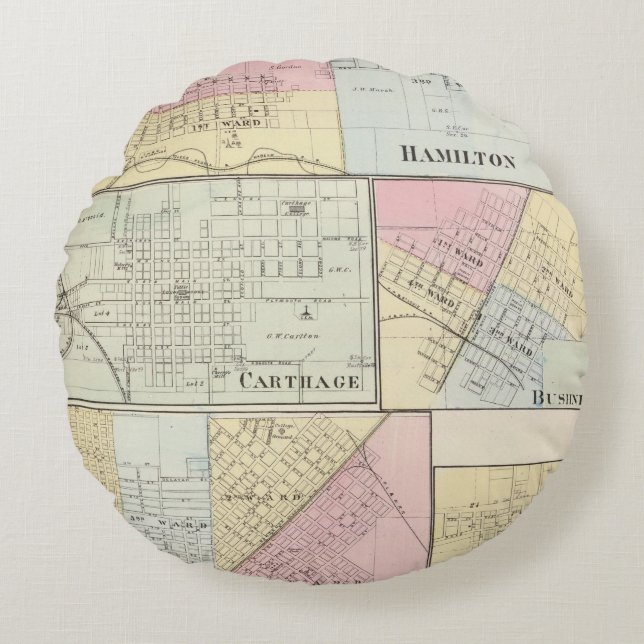 Hamilton, Carthage, Bushnell, Lincoln and LaHarpe Round Cushion (Front)