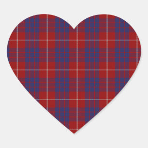 Hamilton Clan Tartan Heart Sticker