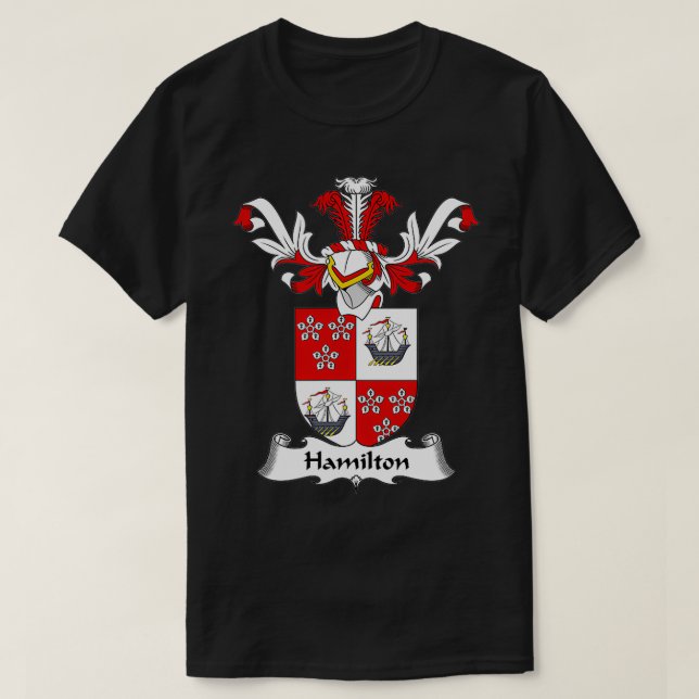 Hamilton Coat of Arms  Family Crest  T-Shirt (Design Front)