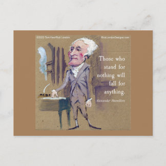 Hamilton "Fall 4 Anything" Graphic Quote Postcard