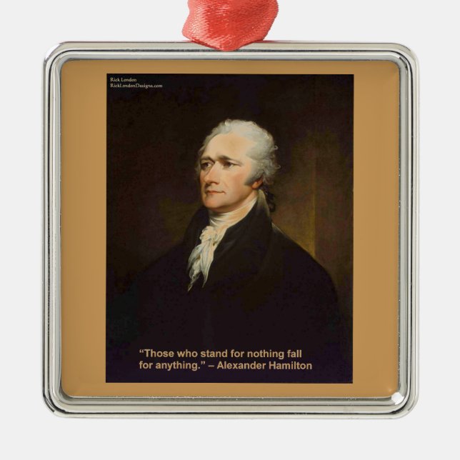 Hamilton Fall For Anything Quote Gift Metal Ornament (Front)