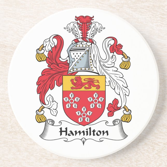 Hamilton Family Crest Coaster (Front)