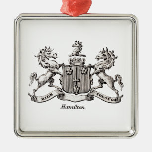 HAMILTON FAMILY CREST METAL TREE DECORATION