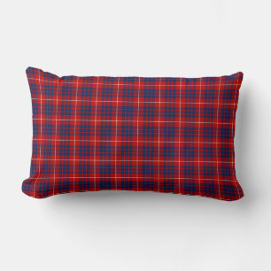 Hamilton Family Tartan Red and Royal Blue Plaid Lumbar Cushion