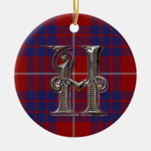 Hamilton Plaid Monogram ornament