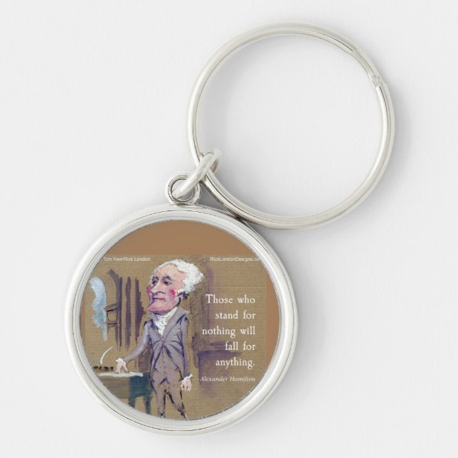 Hamilton & Quote Fridge Magnet Key Ring (Front)