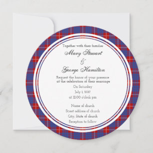 Hamilton Scottish Wedding Round Invitation