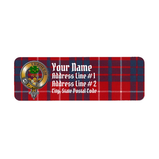 Hamilton Tartan & Badge Return Address Label (Front)