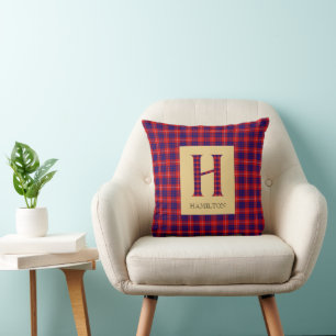 Hamilton Tartan Monogram H  Cushion