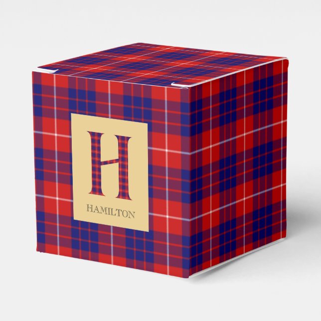 Hamilton Tartan Monogram H Favour Box (Front Side)