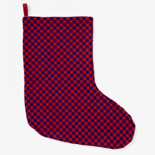 Hamilton tartan red blue purple plaid large christmas stocking