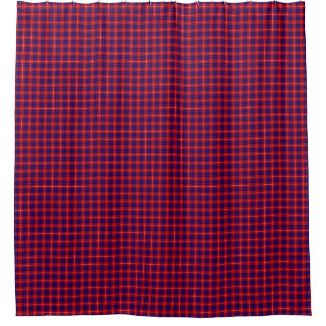 Hamilton tartan red blue purple plaid shower curtain (Front)