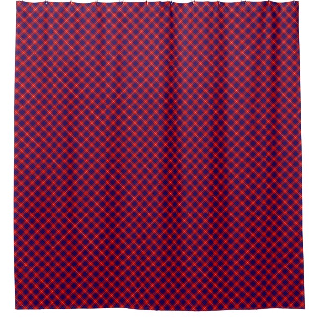 Hamilton tartan red blue purple plaid shower curtain (Front)