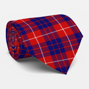 Hamilton tartan red blue purple plaid tie