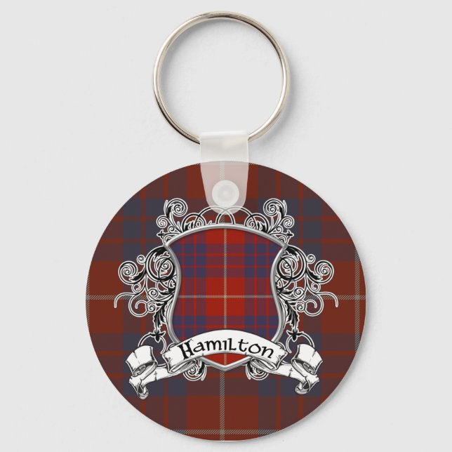 Hamilton Tartan Shield Key Ring (Front)