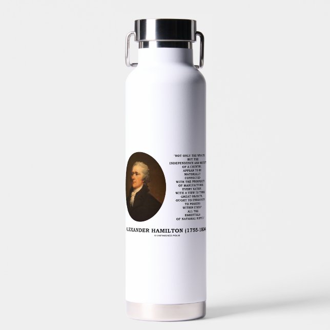 Hamilton Wealth Independence Security Manufactures Water Bottle (Front)