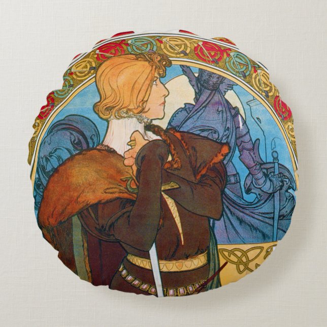 Hamlet, Alphonse Mucha Throw Pillow (Front)