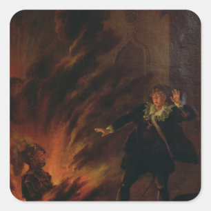 Hamlet and the Ghost of his Father Square Sticker