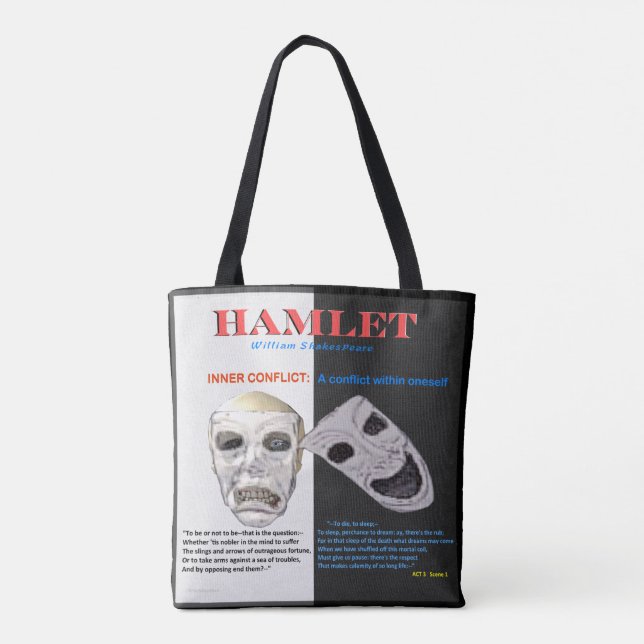 Hamlet Inner Conflict Tote Bag (Back)