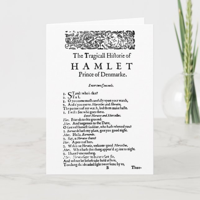 Hamlet Original Script Card (Front)